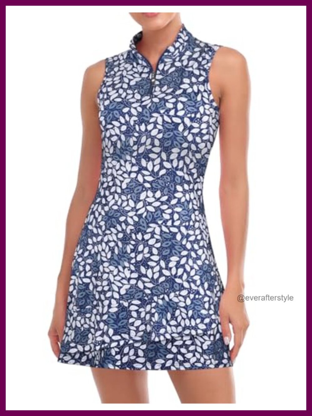 Sleeveless Golf Tennis Dress with Shorts and Pockets Ruffle Hem